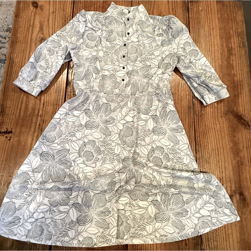 Vintage Sue Sherry NY Floral Fit & Flare Dress Cottagecore Boho 70s/80s